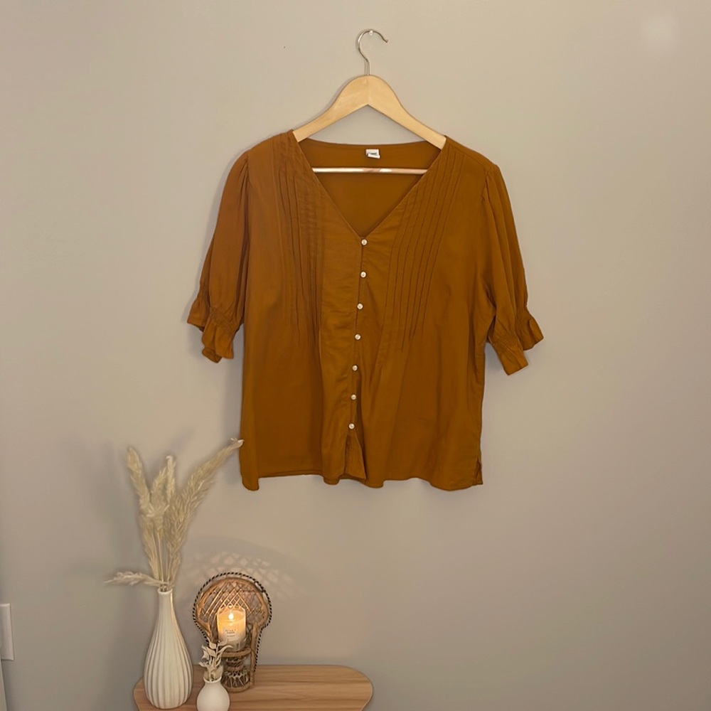 Old Navy Mustard Buttoned Blouse